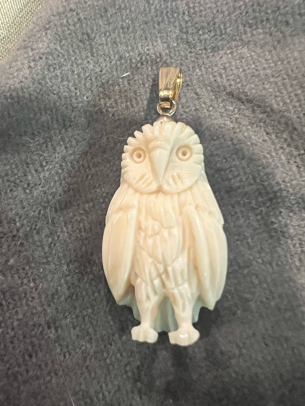Vintage Carved Owl Pendant